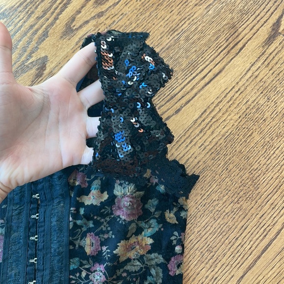 Free People cropped velvet floral bustier - Picture 4 of 7